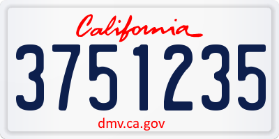 CA license plate 3751235