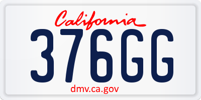 CA license plate 376GG