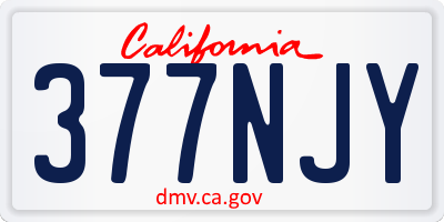 CA license plate 377NJY