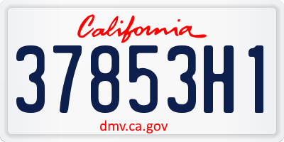 CA license plate 37853H1