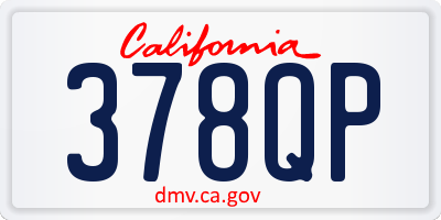 CA license plate 378QP