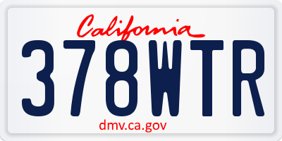 CA license plate 378WTR