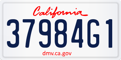 CA license plate 37984G1