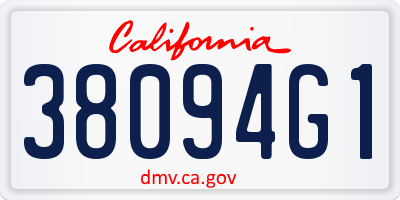 CA license plate 38094G1