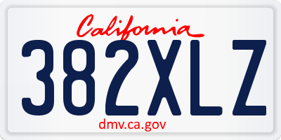 CA license plate 382XLZ