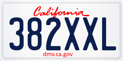 CA license plate 382XXL