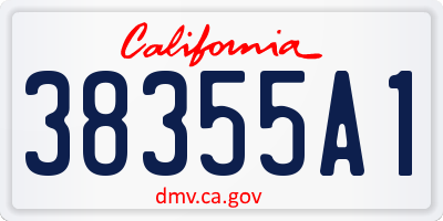 CA license plate 38355A1