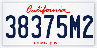 CA license plate 38375M2