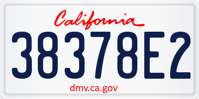 CA license plate 38378E2