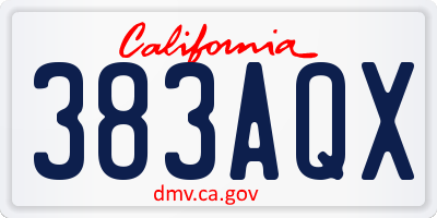 CA license plate 383AQX