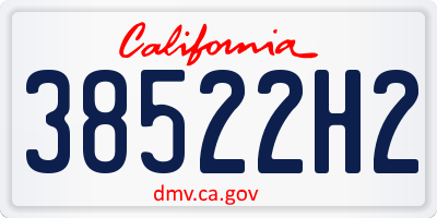 CA license plate 38522H2