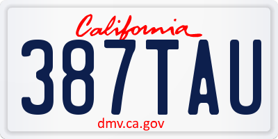 CA license plate 387TAU