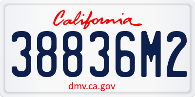 CA license plate 38836M2