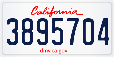 CA license plate 3895704