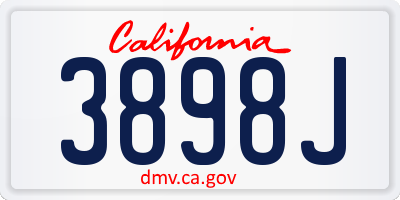 CA license plate 3898J