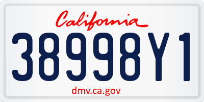 CA license plate 38998Y1