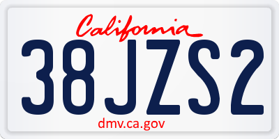 CA license plate 38JZS2