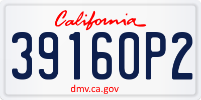 CA license plate 39160P2