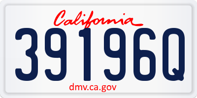 CA license plate 39196Q