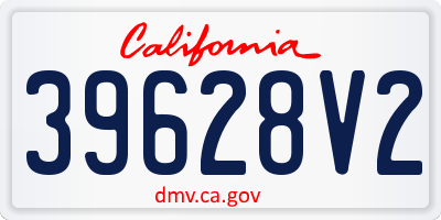 CA license plate 39628V2