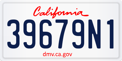 CA license plate 39679N1