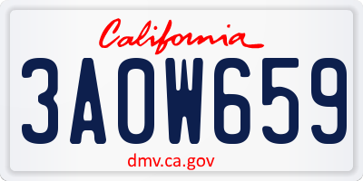 CA license plate 3A0W659