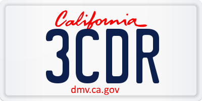 CA license plate 3CDR