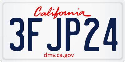 CA license plate 3FJP24