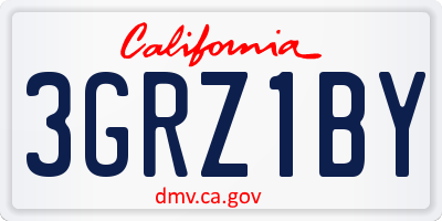 CA license plate 3GRZ1BY