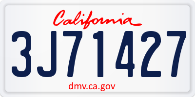 CA license plate 3J71427