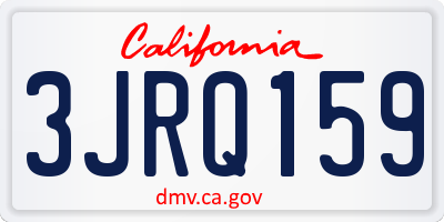 CA license plate 3JRQ159