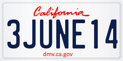 CA license plate 3JUNE14