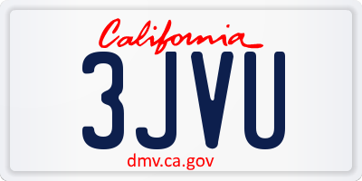 CA license plate 3JVU