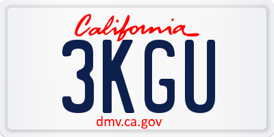 CA license plate 3KGU