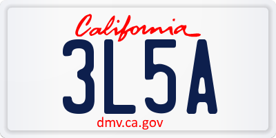 CA license plate 3L5A