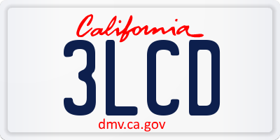 CA license plate 3LCD