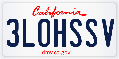 CA license plate 3LOHSSV