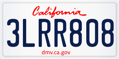 CA license plate 3LRR808