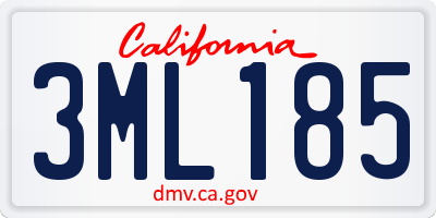 CA license plate 3ML185