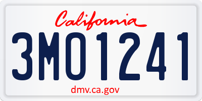 CA license plate 3MO1241