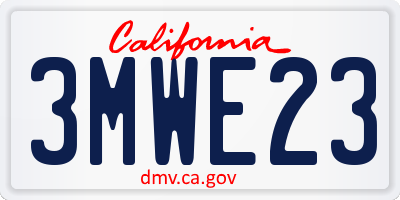 CA license plate 3MWE23