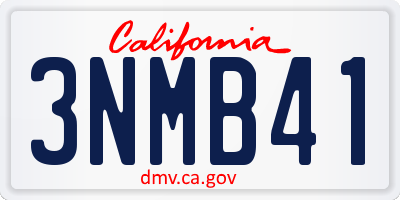 CA license plate 3NMB41