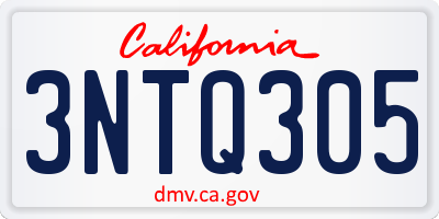 CA license plate 3NTQ305