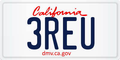 CA license plate 3REU