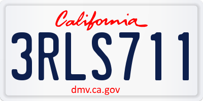 CA license plate 3RLS711