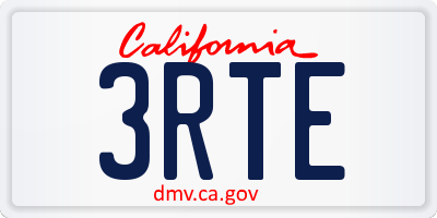 CA license plate 3RTE