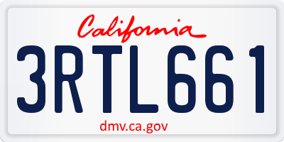 CA license plate 3RTL661