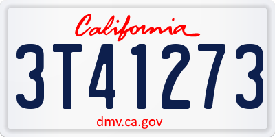 CA license plate 3T41273