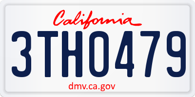 CA license plate 3TH0479