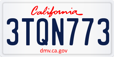 CA license plate 3TQN773